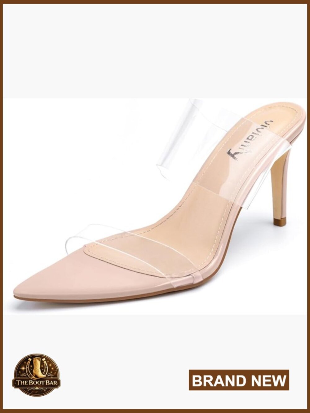 Clear Pointed Toe Stiletto Heel Mules Slide Sandals Women